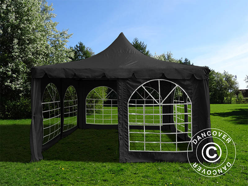Partyzelt Pagoda 4x4m, schwarz