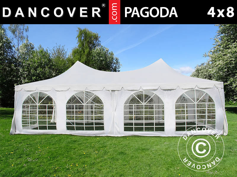 dancover pagodenzelt Dancover Pagoda Party Tent 4x8m White with Valance – Buy now