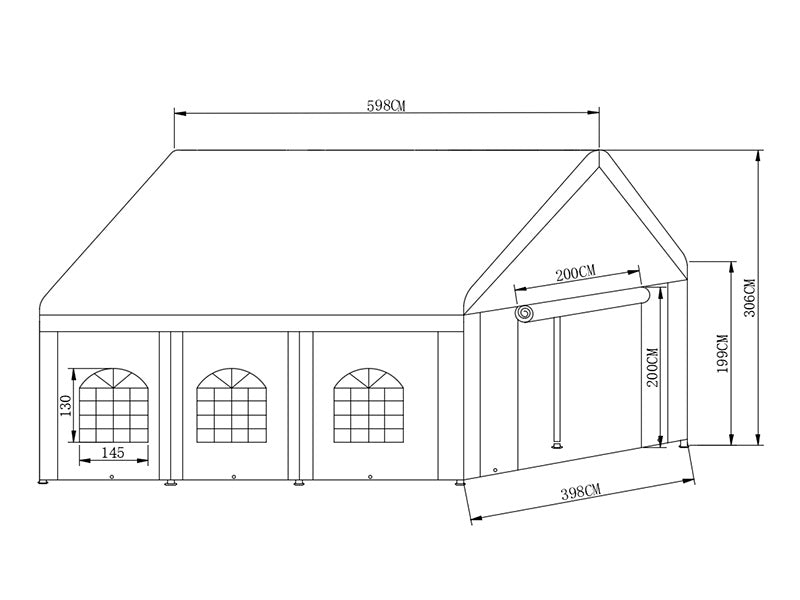 Partyzelt Basic 4x6m PE 500, Weiß