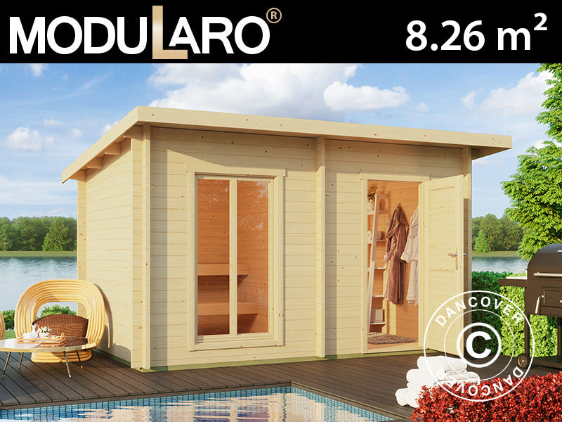 Wooden sauna cabin Levi, 4x2.2 m, 8.26 m², Natural