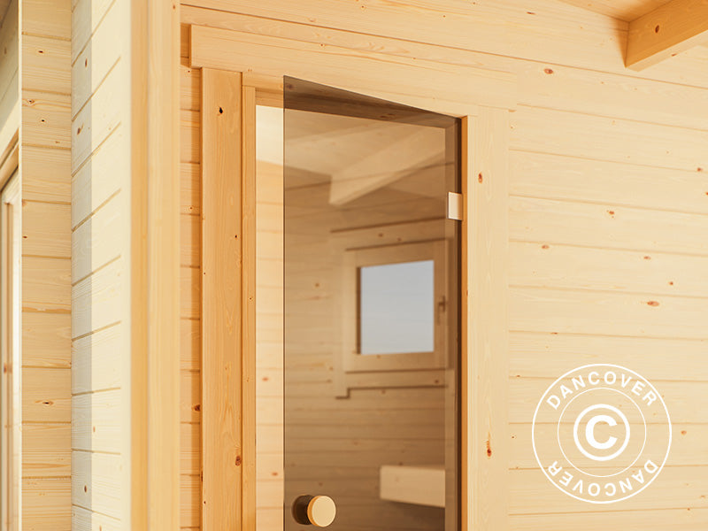 Wooden sauna cabin Levi, 4x2.2 m, 8.26 m², Natural