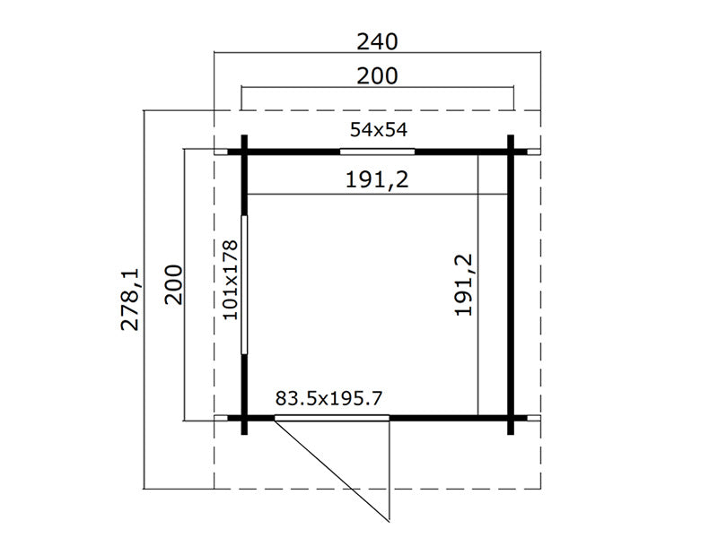 Cabina sauna in legno Ruka, 2x2m, 3,6m², Naturale