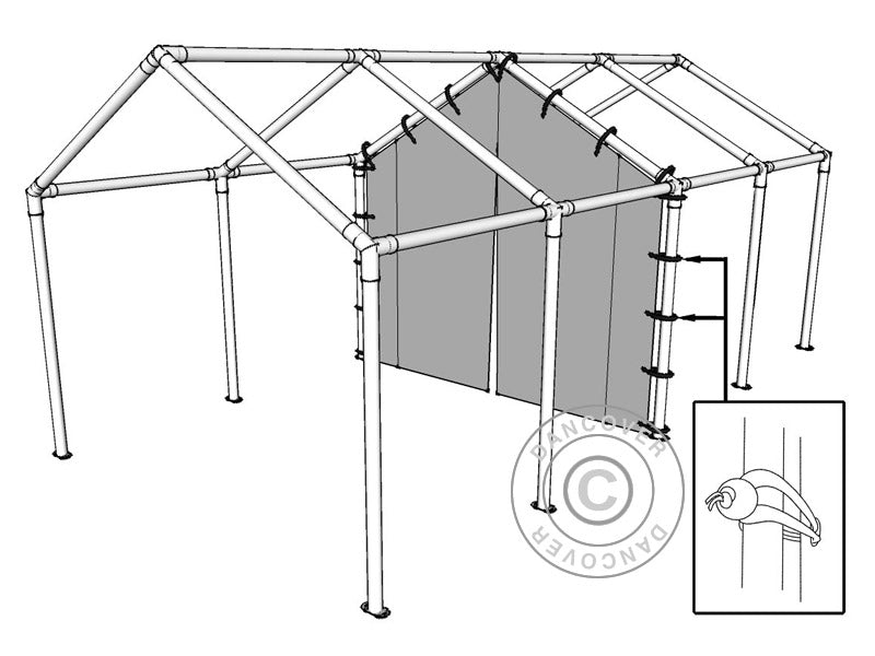 Parede divisória de 6m em com fecho para tenda SEMI PRO