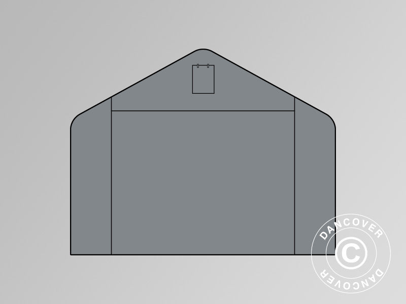 Giebelwand/Tür für Lagerzelt PRO 4x4m, 4x6m, 4x8m, 4x10m und 4x12m PVC, grau