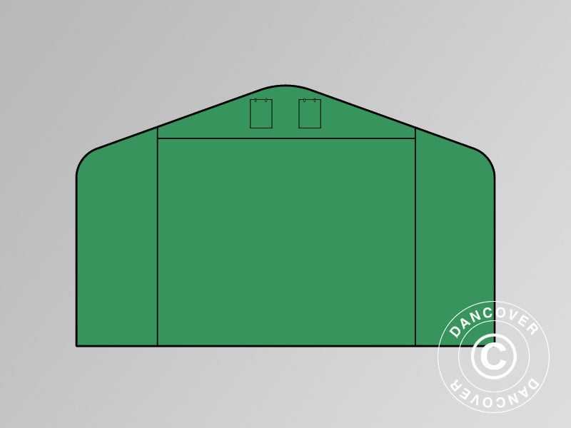 End wall/door for storage shelter PRO 6x6 m, 6x12 m and 6x18 m PVC, Green
