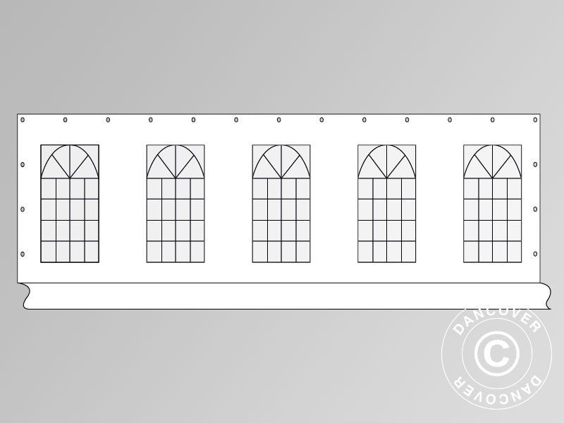 Kit parete laterale per tendone PLUS 10m, Bianco
