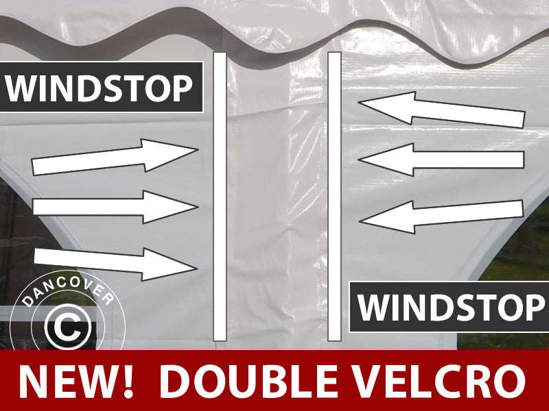 Seitenwand mit Fenster für Partyzelt PLUS 10m, Weiß