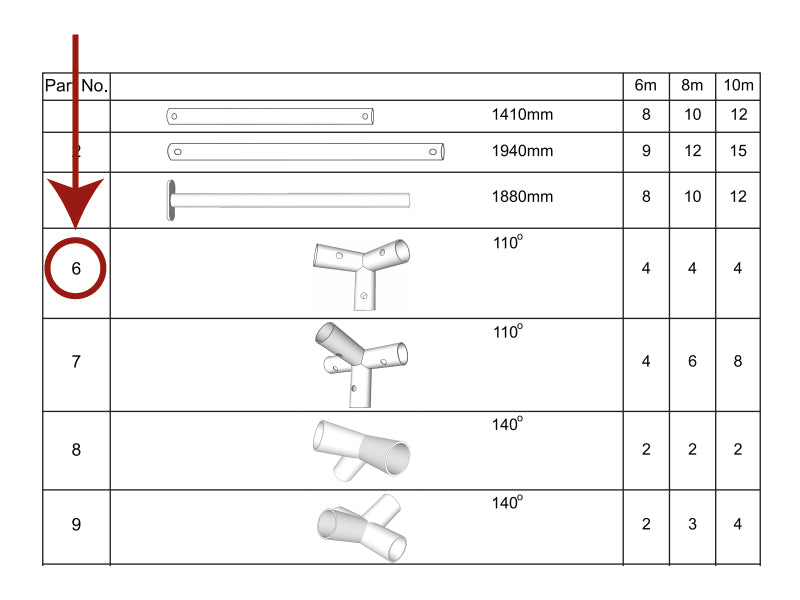 3-ways connector, Ø42 mm, 110°