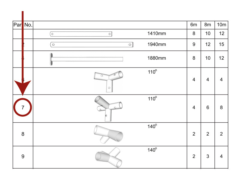 4-ways connector, Ø42 mm, 110°