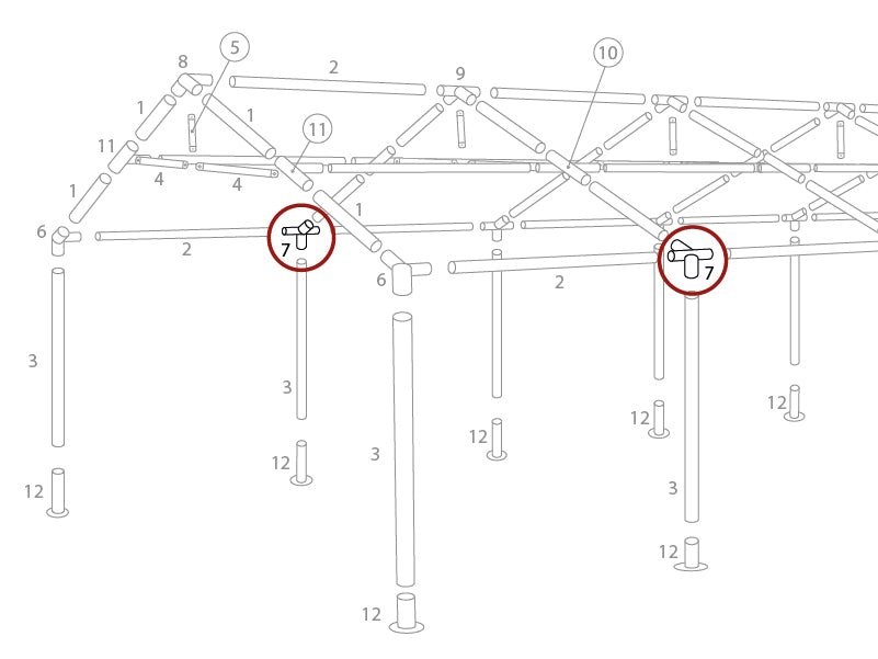 4-weg verbindingsstuk, Ø42mm, 110°