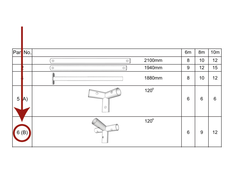 4-Wege-Verbindungsstück, Ø42mm, 120°