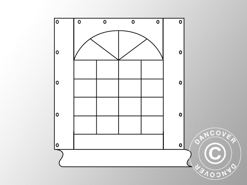 Sidewall with door for Pagoda Exclusive, PVC, White