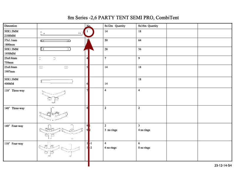 Standbein, Ø50mm, 2188mm