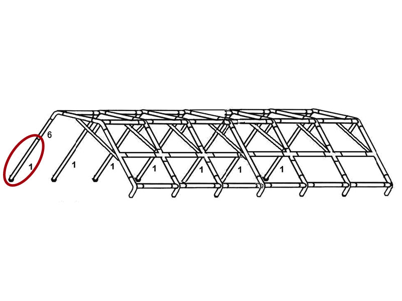 Standing leg, Ø50 mm, 2188 mm