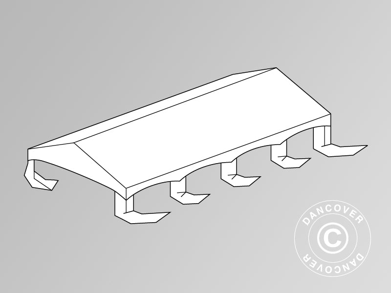 Stogo danga už Pobūvių Palapinė Original 4x8m PVC, "Arched", Balta