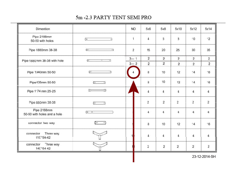 Tube for roof, Ø50 mm, 1940 mm