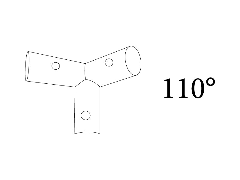 3-Wege-Verbindungsstück, Ø42+Ø54mm, 110°
