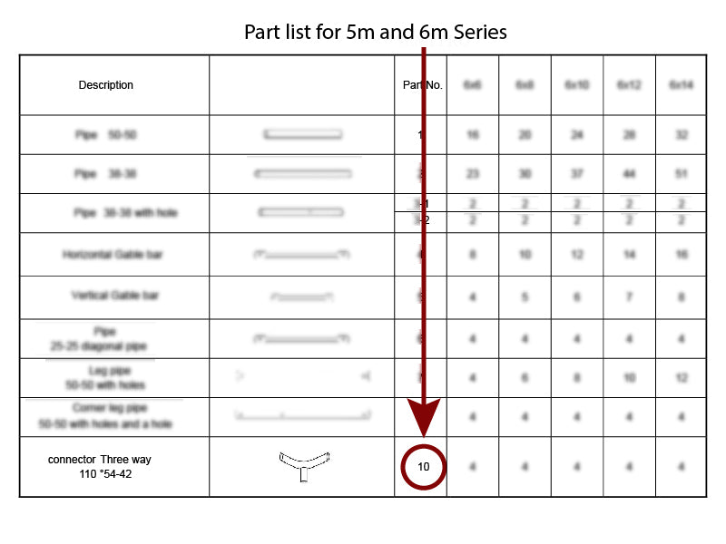 3-Wege-Verbindungsstück, Ø42+Ø54mm, 110°