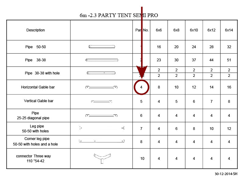 Päätyputki vaakasuuntainen, Ø25mm, 1495mm