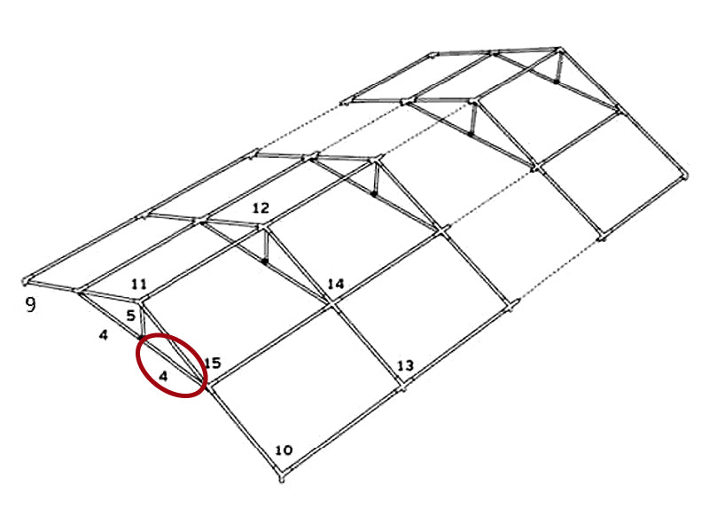 Collar beam horizontal, Ø25 mm, 1495 mm