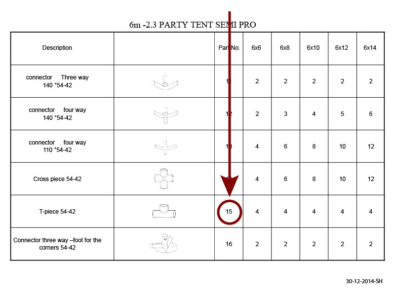 3-virzienu savienojums, Ø42+Ø54mm