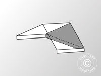 Copertura del tetto sezione terminale 2m per Exclusive CombiTents®, 6x2m, PVC, Bianco/Grigio