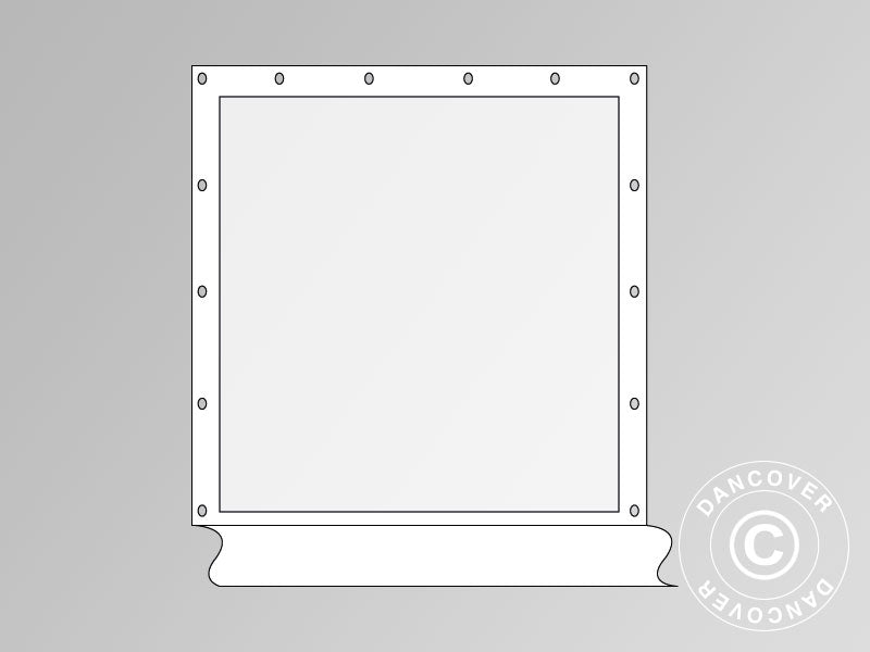Sidewall with panorama window for marquee Exclusive, White