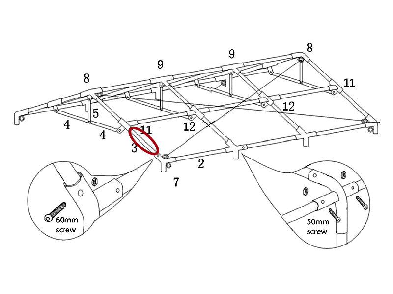 Tube pour toit, Ø50mm, 1700mm