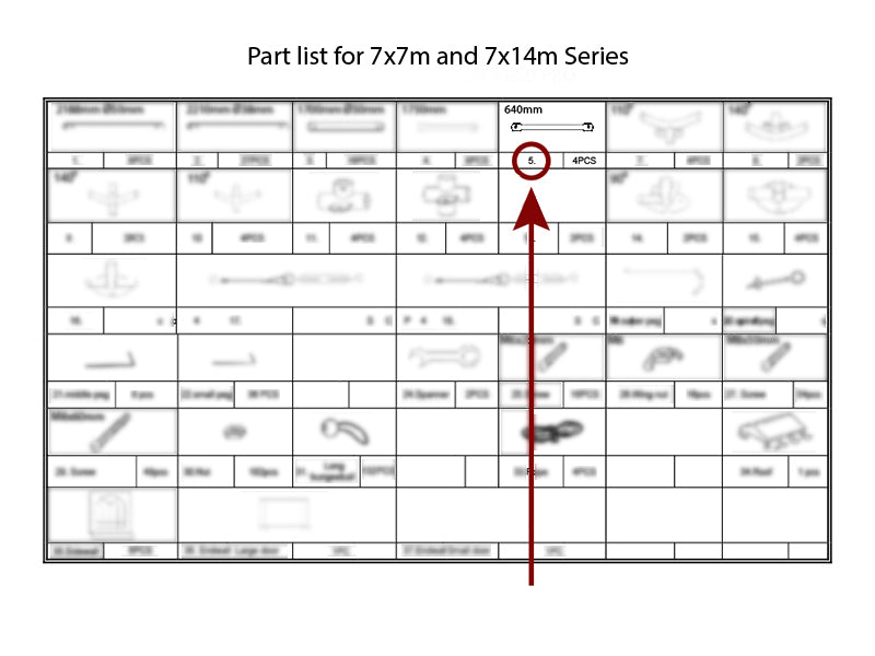 Collar beam vertical, Ø25 mm, 640 mm