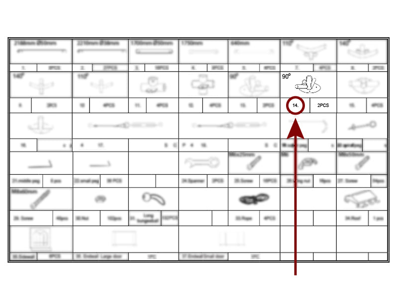 3-Wege-Verbindungsstück für Grundrahmen, Ø42+Ø54mm, 90°