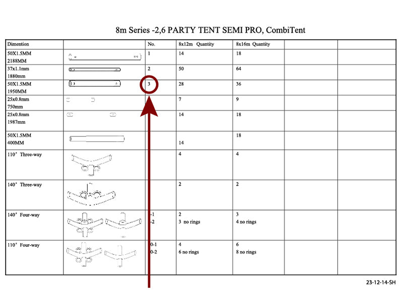 Tube pour toit, Ø50mm, 1950mm