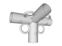 4-ways connector, Ø42+Ø54 mm, 110°