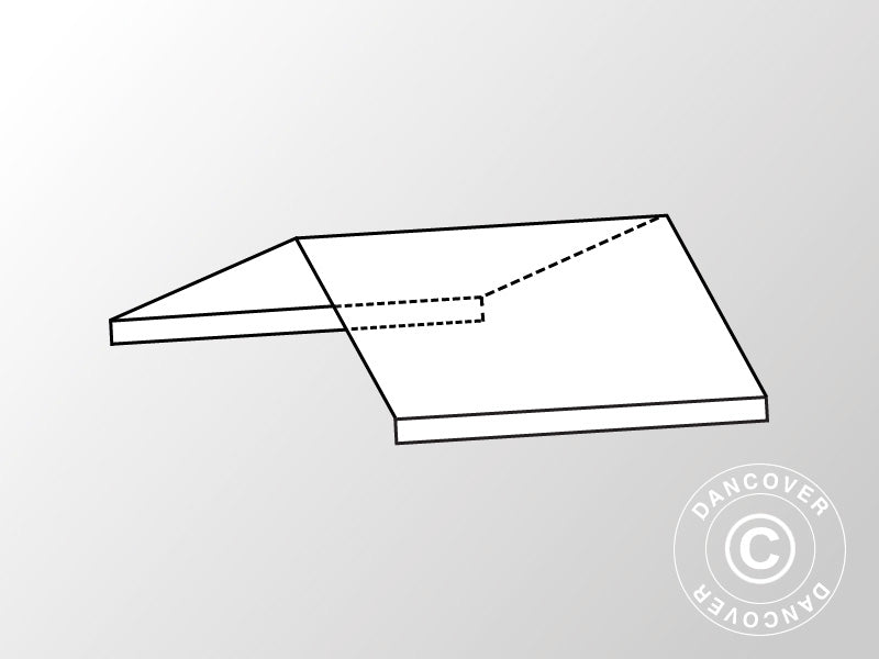 4m Dachplane Mittelabschnitt für Semi PRO CombiTents®, 8x4m, PVC, weiß