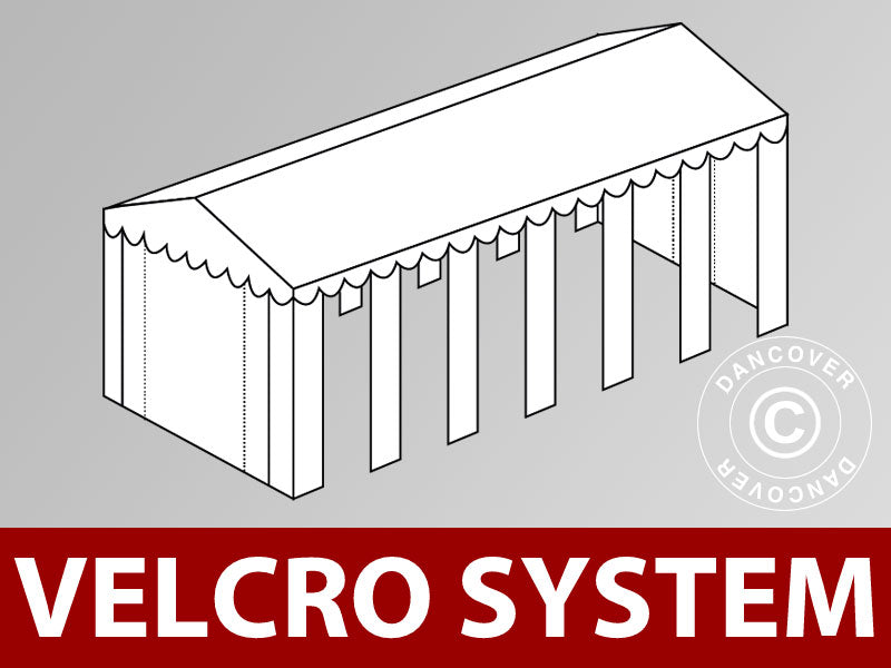 Copertura del tetto in Velcro per il tendone Exclusive 6x12m, Bianco