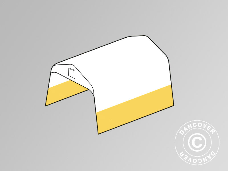Copertura del tetto per tenda magazzino/tenda da lavoro PRO, 3,6x4,8m, PVC, Bianco/Giallo