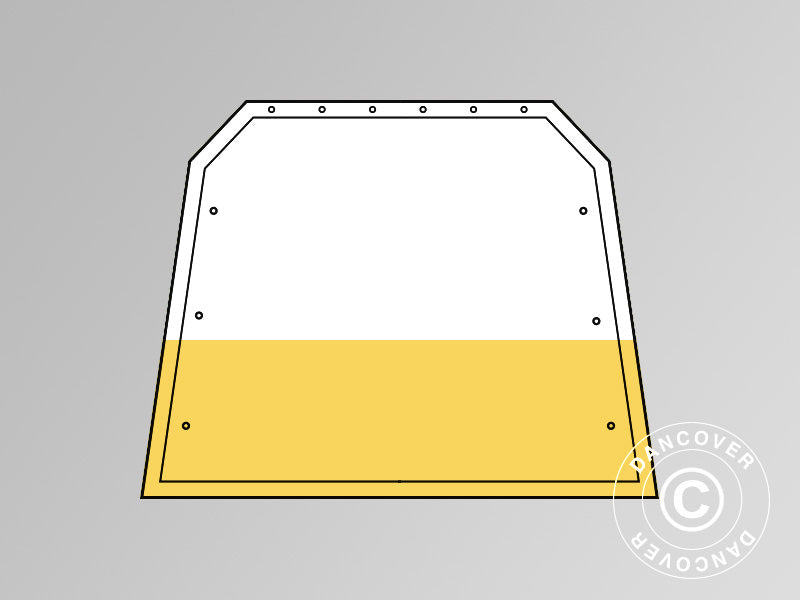 Eindwand/deur voor opslagtent/werktent PRO 3,6m, PVC, Wit/Geel