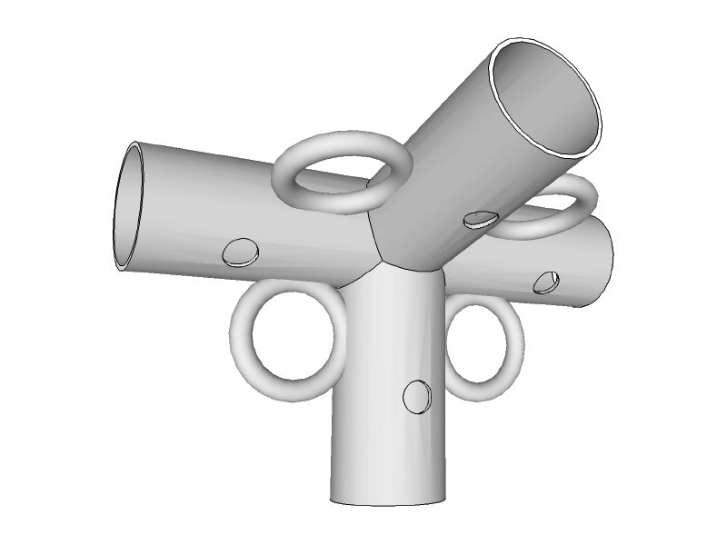 4-ways connector w/ 4 rings, Ø42-54 mm