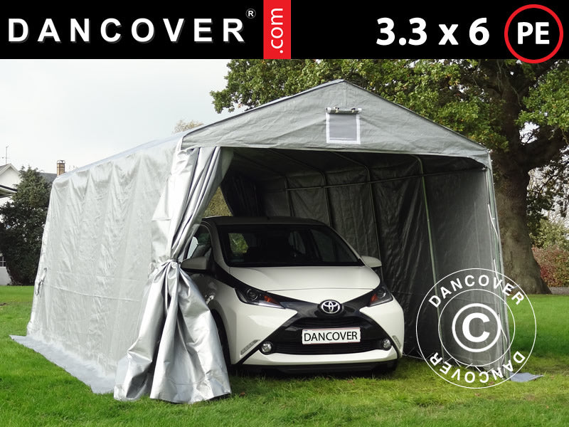Tenda garage PRO 3,3x6x2,4m PE, Grigio
