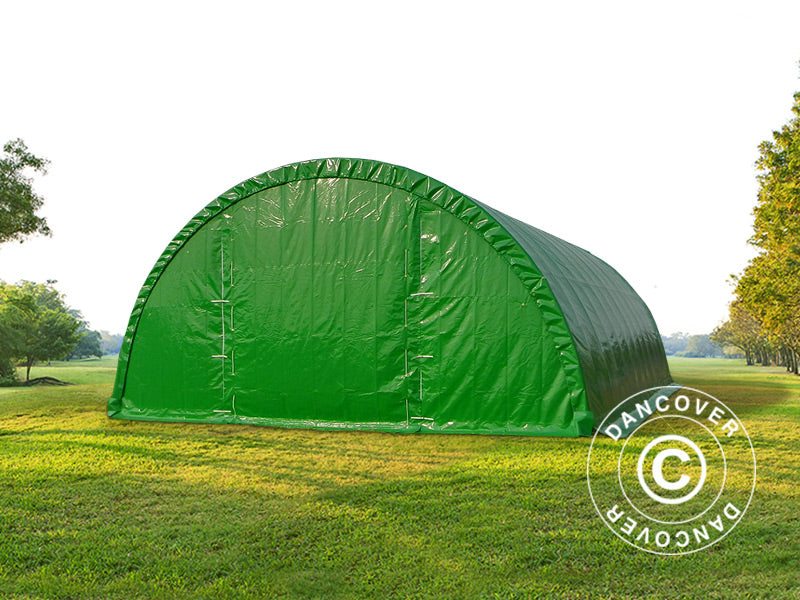 Arched Storage tent 9.15x12x4.5 m, PVC, Green