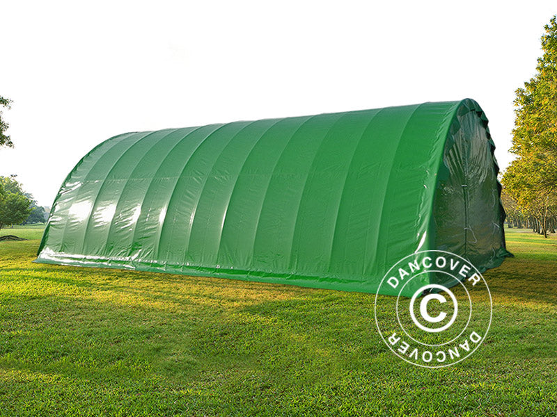 Arched Storage tent 9.15x12x4.5 m, PVC Green