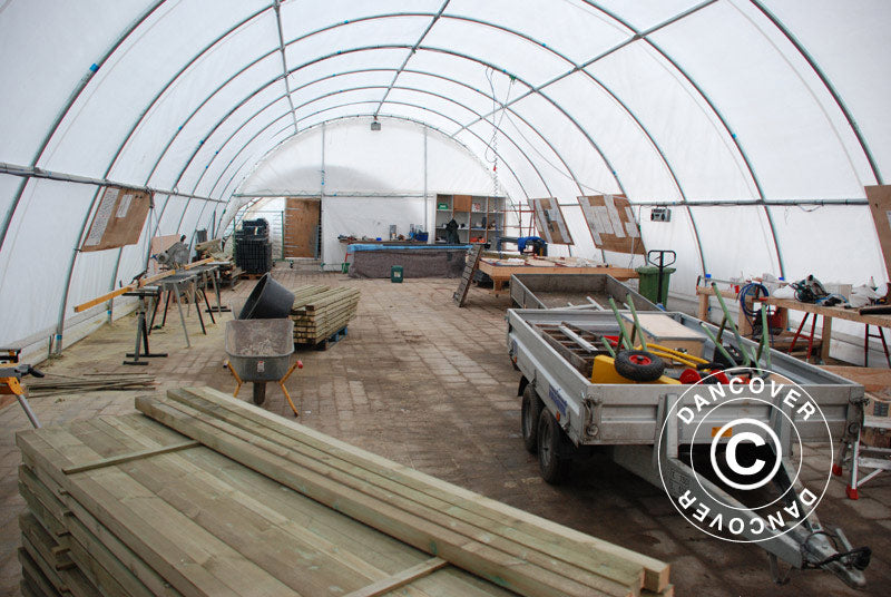 Arched Storage tent 9.15x12x4.5 m, PVC, White