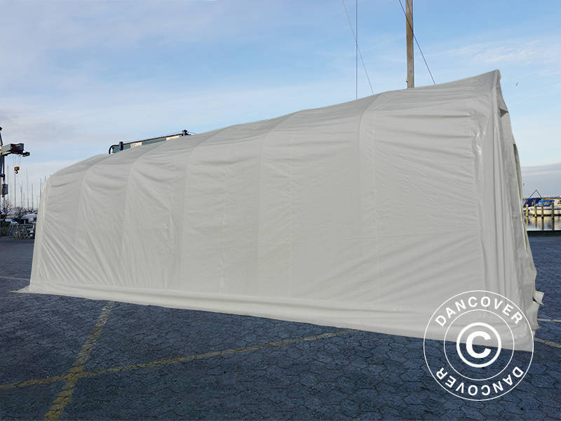 Laivu telts Oceancover 5,5x15x4,1x5,3m, PE, Balts