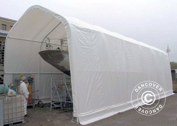 Capannone tenda Oceancover 5,5x15x4,1x5,3m, PVC, Bianco