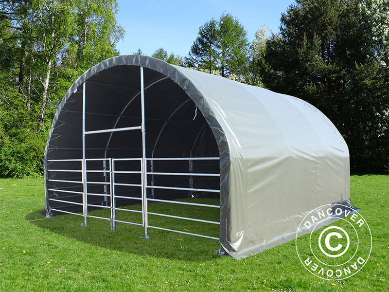 Šator za stoku 6x6x3,7m, PVC, Zelena