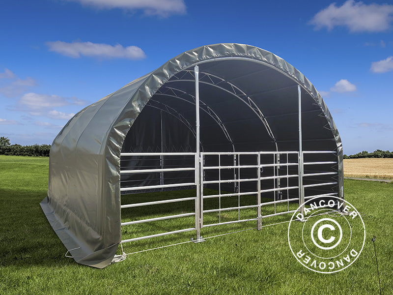 Mājlopu novietne Kopņu 6x6x3,7m, PVC, Zaļa