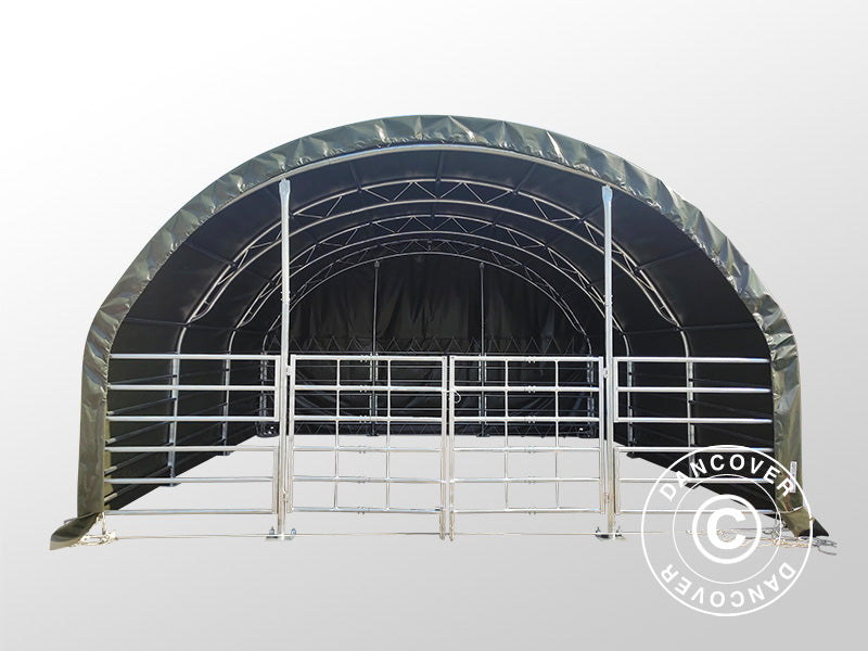 Mājlopu novietne Kopņu 6x6x3,7m, PVC, Zaļa