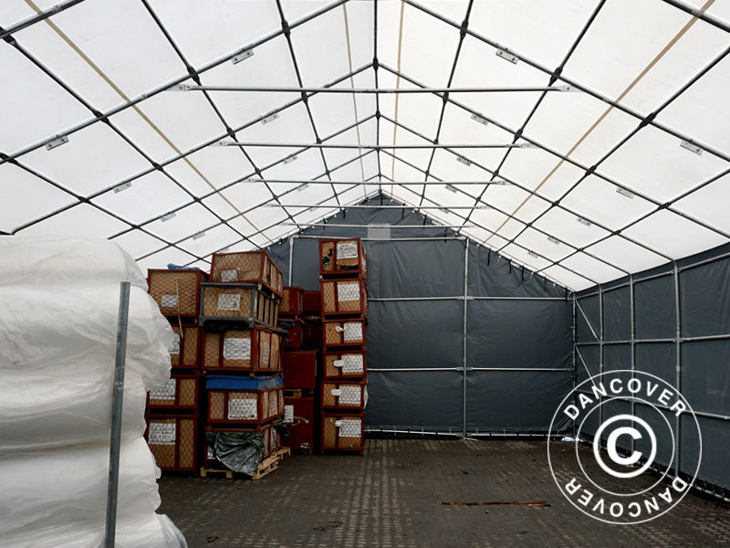 Storage shelter Titanium 7x7x2.5x4.2 m, White/Grey