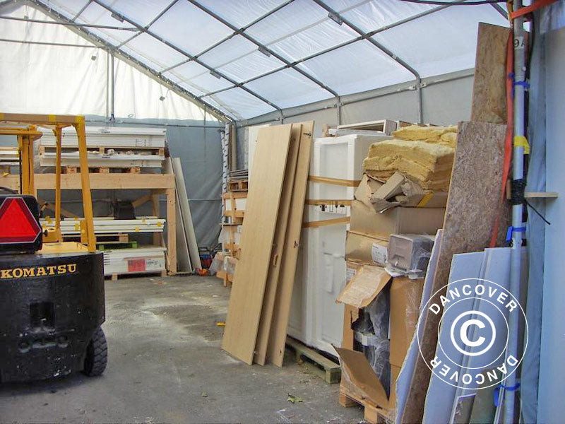 Zelthalle Titanium 8x9x3x5m, Weiß/Grau