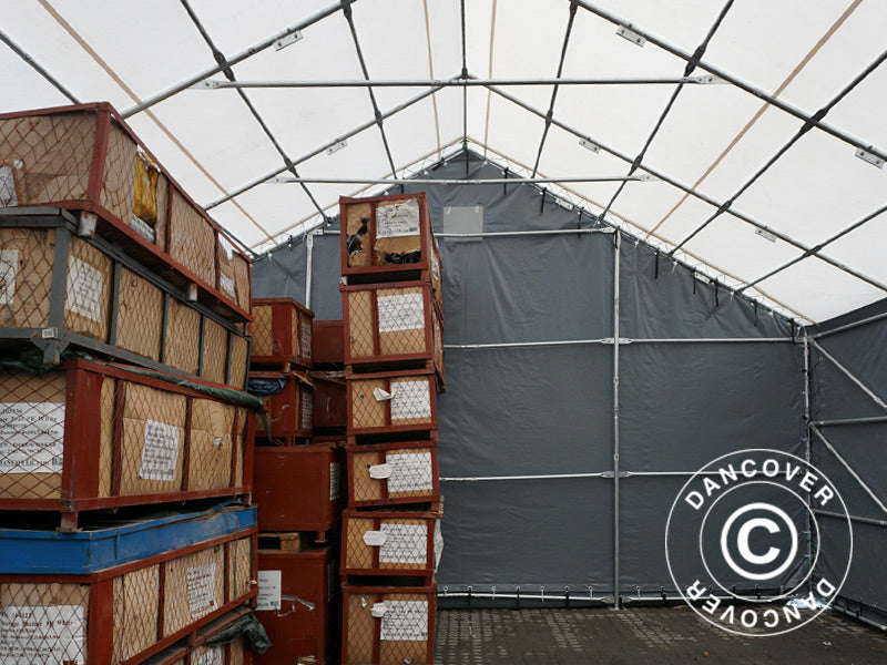 Storage shelter Titanium 8x18x3x5 m, White/Grey