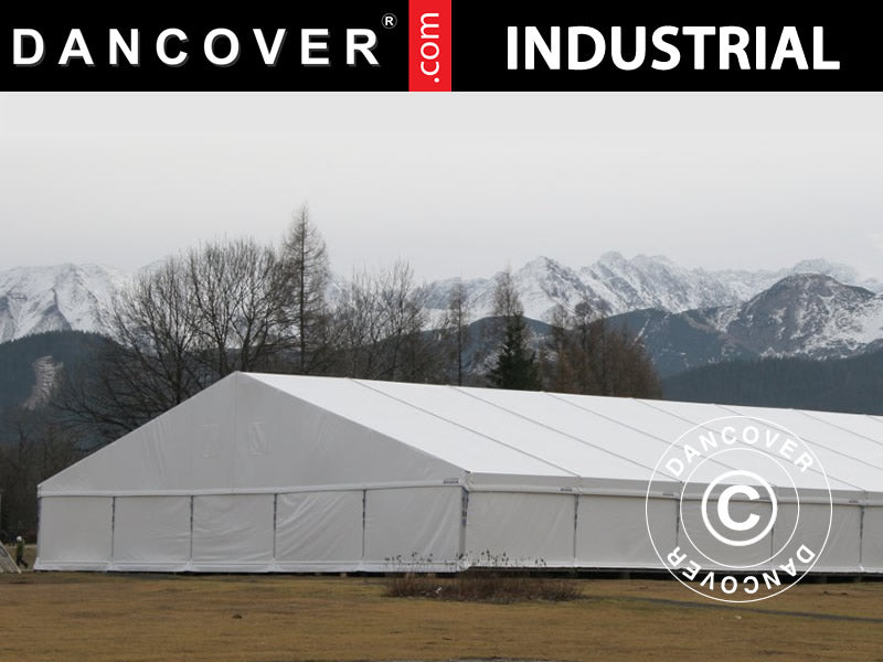 Industrial Storage Shelter Alu 15x15x6.03 m w/sliding gate, PVC, White
